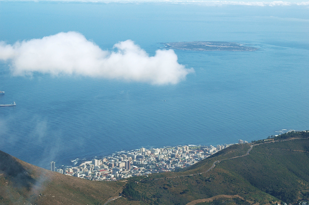 La ville et la baie du Cap vue du téléphérique